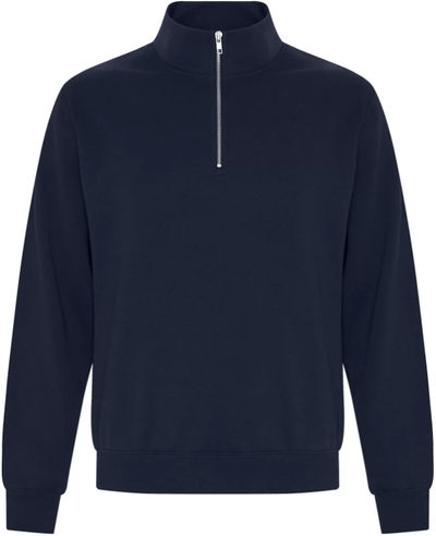 Am image of a Custom ATC Everyday Fleece Quarter Zip Sweatshirt in Dark Navy!