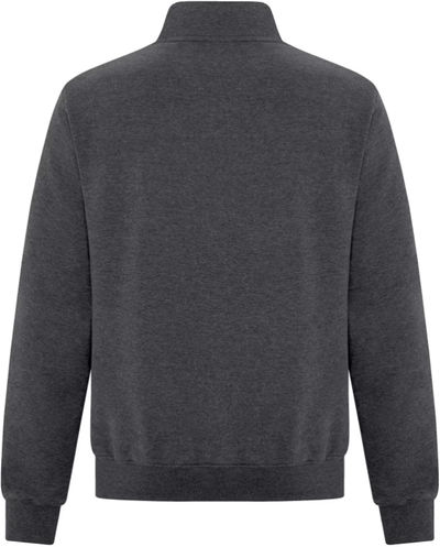 Am image of a Custom ATC Everyday Fleece Quarter Zip Sweatshirt in Dark Heather Grey!