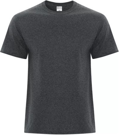Am image of a Custom ATC Everyday Cotton Blend Tee in Dark Heather Grey!