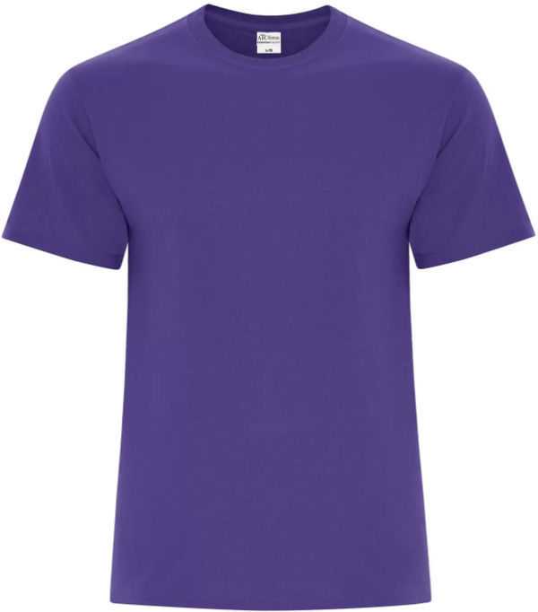 Am image of a Custom ATC Everyday Cotton Blend Tee in Purple!