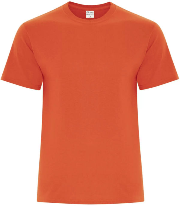 Am image of a Custom ATC Everyday Cotton Blend Tee in Orange!