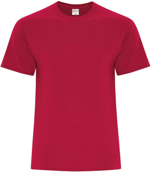 Am image of a Custom ATC Everyday Cotton Blend Tee in Red!