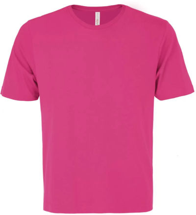 Am image of a Custom ATC Eurospun Ring spun Tee in Wild Raspberry!