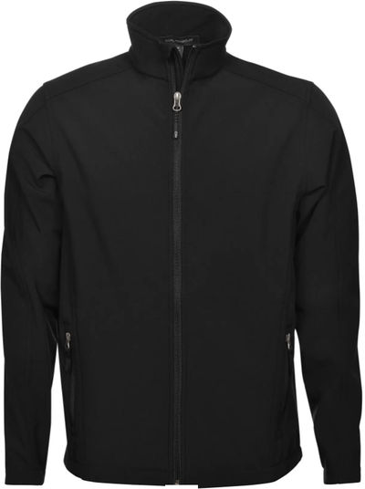 Am image of a Custom Coal Harbour Everyday Soft Shell Jacket in Black!