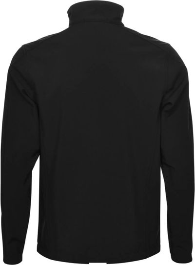 Am image of a Custom Coal Harbour Everyday Soft Shell Jacket in Black!