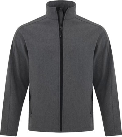 Am image of a Custom Coal Harbour Everyday Soft Shell Jacket in Pearl Grey Heather!
