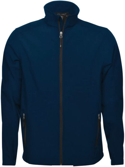 Am image of a Custom Coal Harbour Everyday Soft Shell Jacket in Midnight Blue!