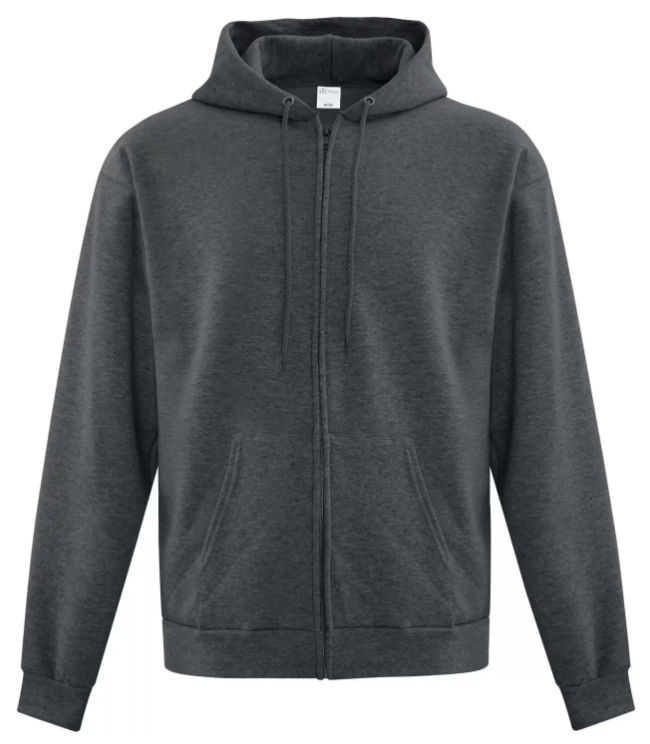 ATC Everyday Fleece Full Zip Hooded Sweatshirt in Dark Heather Grey
