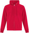 Am image of a Custom ATC Everyday Fleece Full Zip Hooded Sweatshirt in Red!