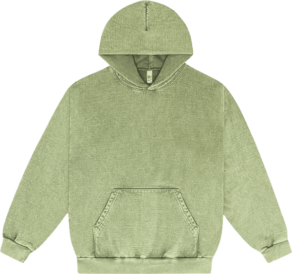 Am image of a Custom LA Apparel Heavy Fleece Hood PO 14oz MW in Matcha!