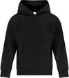 Am image of a Custom ATC Everyday Fleece Hooded Youth Sweatshirt in Black!