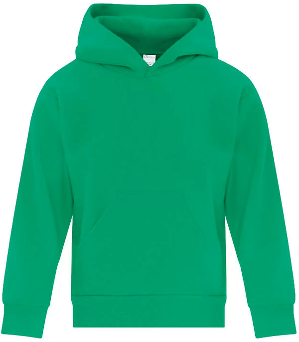 Am image of a Custom ATC Everyday Fleece Hooded Youth Sweatshirt in Kelly!