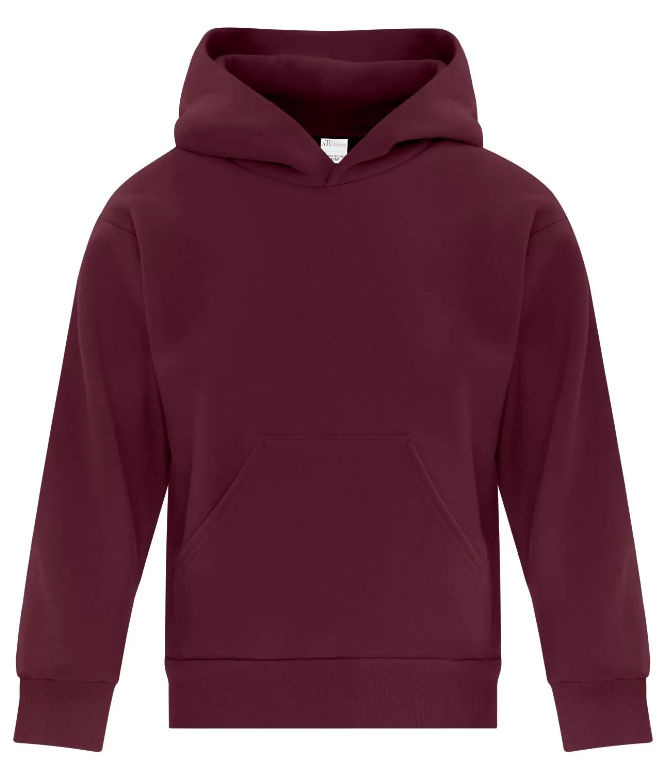 ATC Everyday Fleece Hooded Youth Sweatshirt in Maroon