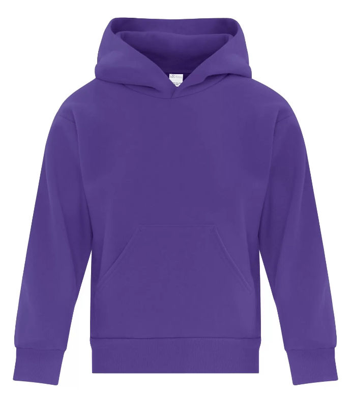 ATC Everyday Fleece Hooded Youth Sweatshirt in Purple