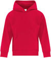 Am image of a Custom ATC Everyday Fleece Hooded Youth Sweatshirt in Red!