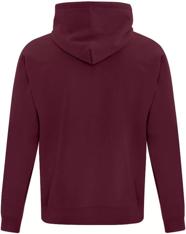 Am image of a Custom ATC Everyday Fleece Hooded Youth Sweatshirt in Maroon!