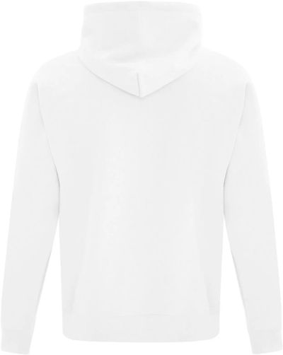 Am image of a Custom ATC Everyday Fleece Hooded Youth Sweatshirt in White!