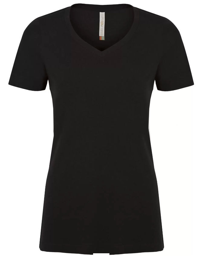 ATC Eurospun Ring Spun V Neck Ladies Tee in Black