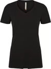 Am image of a Custom ATC Eurospun Ring Spun V Neck Ladies Tee in Black!