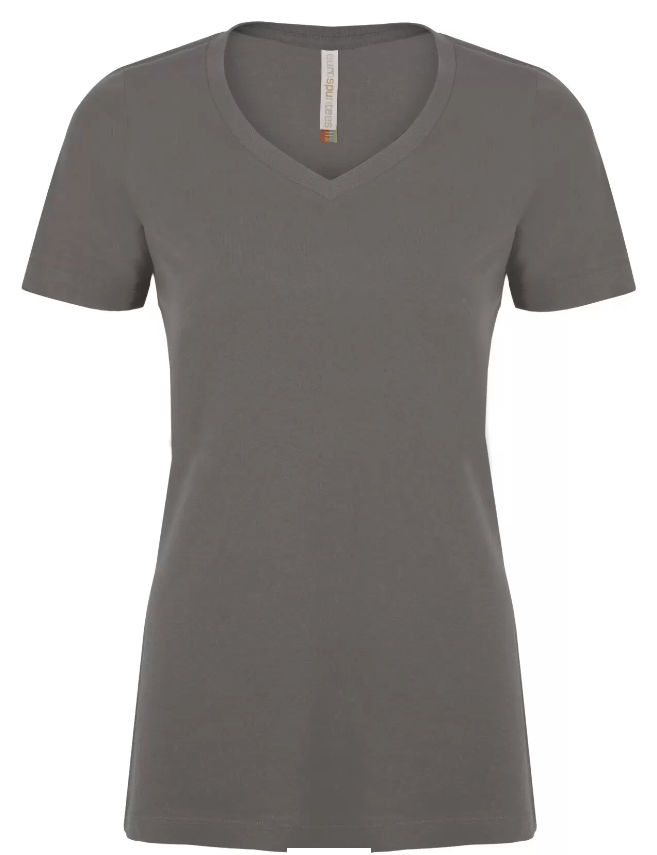 ATC Eurospun Ring Spun V Neck Ladies Tee in Coal Grey