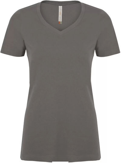 Am image of a Custom ATC Eurospun Ring Spun V Neck Ladies Tee in Coal Grey!