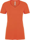 Am image of a Custom ATC Eurospun Ring Spun V Neck Ladies Tee in Orange!