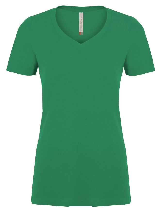 ATC Eurospun Ring Spun V Neck Ladies Tee in Kelly Green