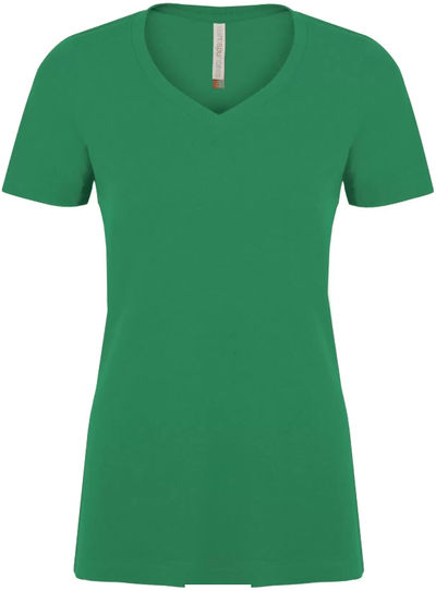 Am image of a Custom ATC Eurospun Ring Spun V Neck Ladies Tee in Kelly Green!
