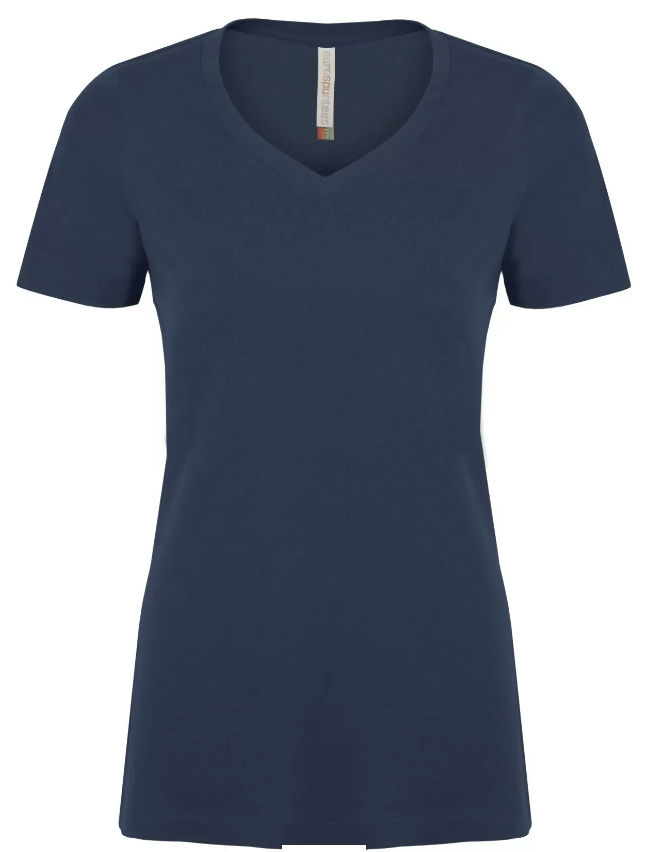 ATC Eurospun Ring Spun V Neck Ladies Tee in True Navy