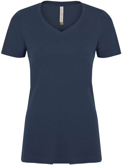 Am image of a Custom ATC Eurospun Ring Spun V Neck Ladies Tee in True Navy!
