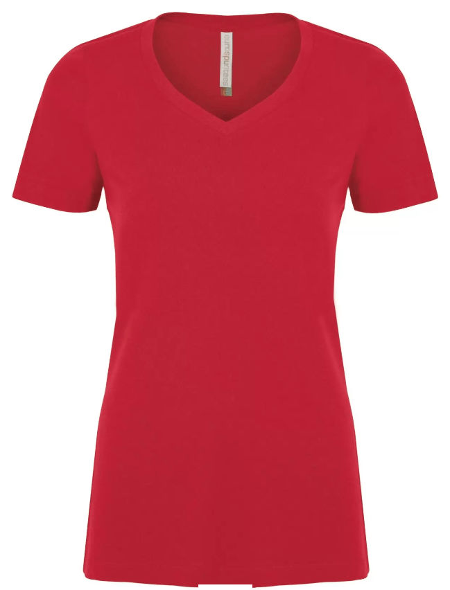 ATC Eurospun Ring Spun V Neck Ladies Tee in True Red