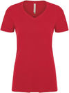 Am image of a Custom ATC Eurospun Ring Spun V Neck Ladies Tee in True Red!