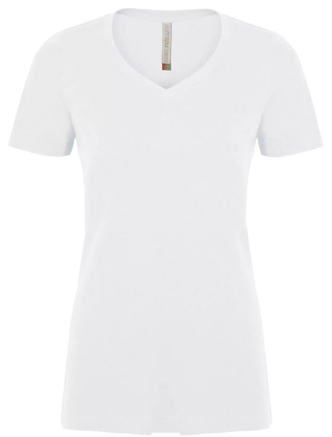 ATC Eurospun Ring Spun V Neck Ladies Tee in White