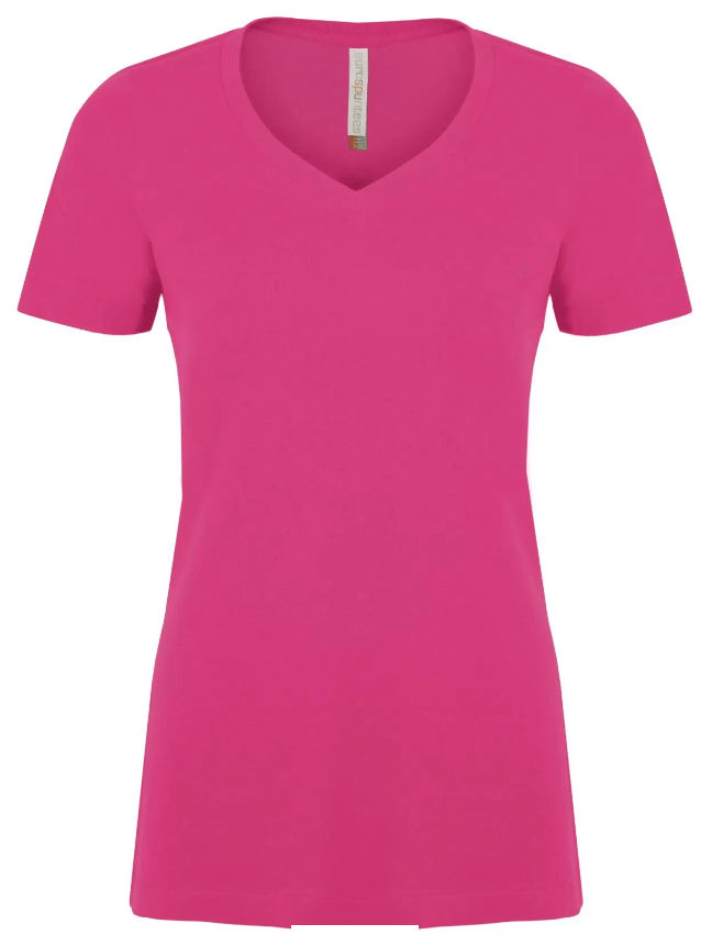 ATC Eurospun Ring Spun V Neck Ladies Tee in Wild Raspberry