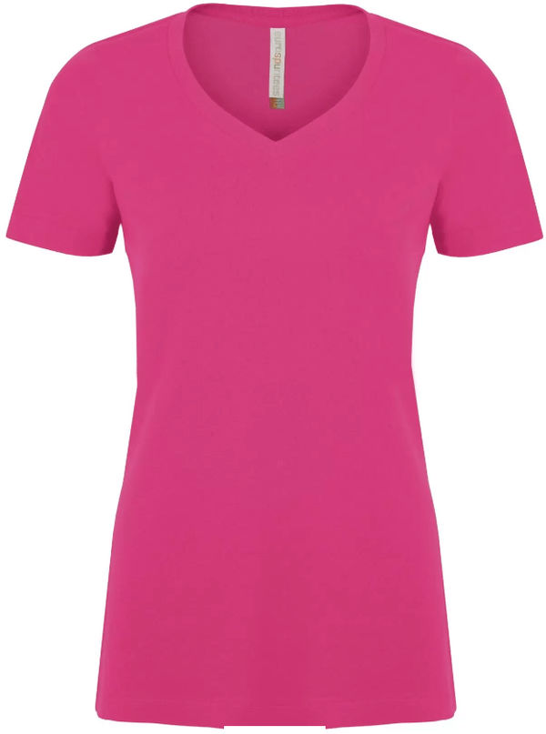 Am image of a Custom ATC Eurospun Ring Spun V Neck Ladies Tee in Wild Raspberry!