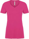 Am image of a Custom ATC Eurospun Ring Spun V Neck Ladies Tee in Wild Raspberry!