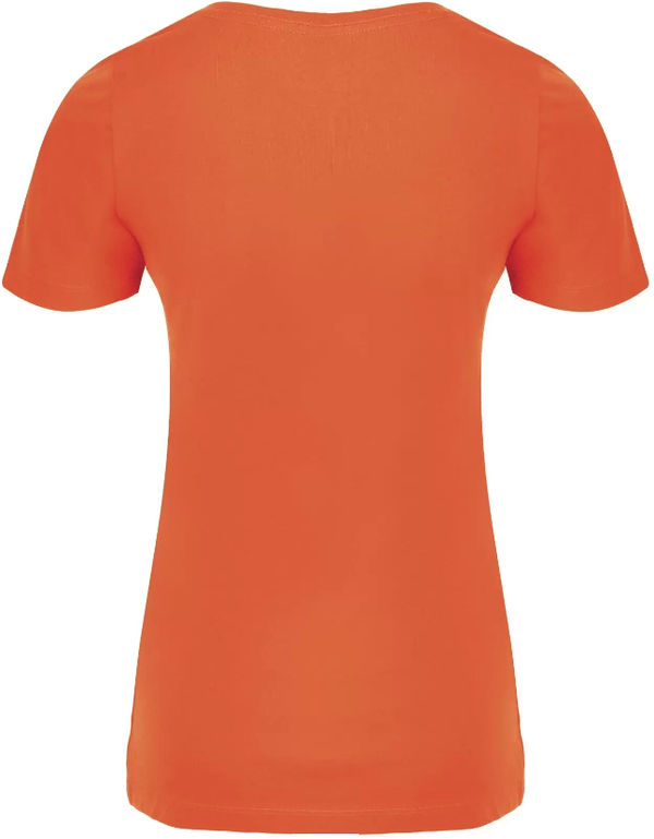 Am image of a Custom ATC Eurospun Ring Spun V Neck Ladies Tee in Orange!
