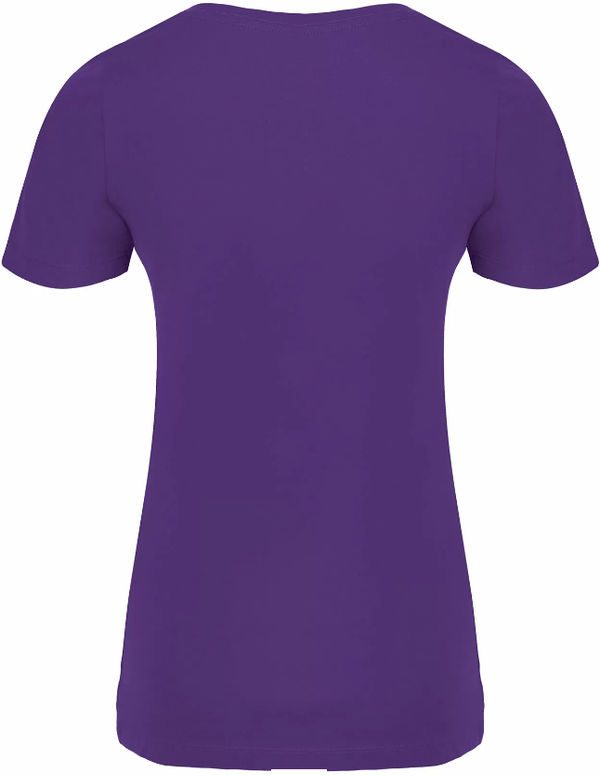 Am image of a Custom ATC Eurospun Ring Spun V Neck Ladies Tee in Purple!