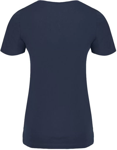 Am image of a Custom ATC Eurospun Ring Spun V Neck Ladies Tee in True Navy!