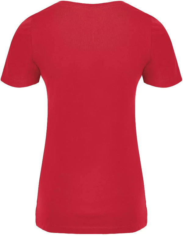 Am image of a Custom ATC Eurospun Ring Spun V Neck Ladies Tee in True Red!