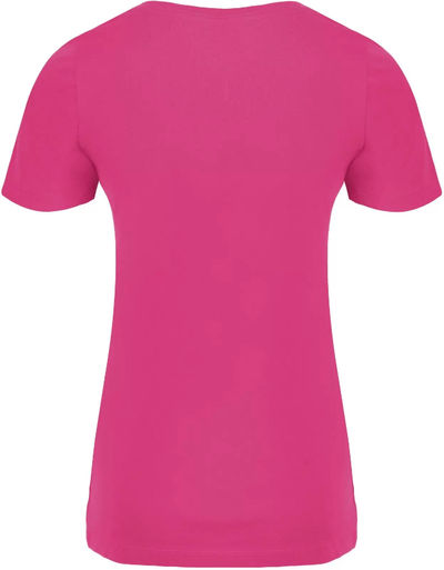 Am image of a Custom ATC Eurospun Ring Spun V Neck Ladies Tee in Wild Raspberry!