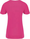 Am image of a Custom ATC Eurospun Ring Spun V Neck Ladies Tee in Wild Raspberry!