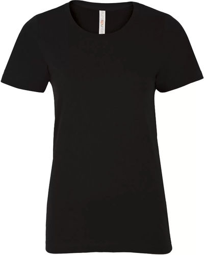 Am image of a Custom ATC Eurospun Ring Spun Ladies Tee in Black!