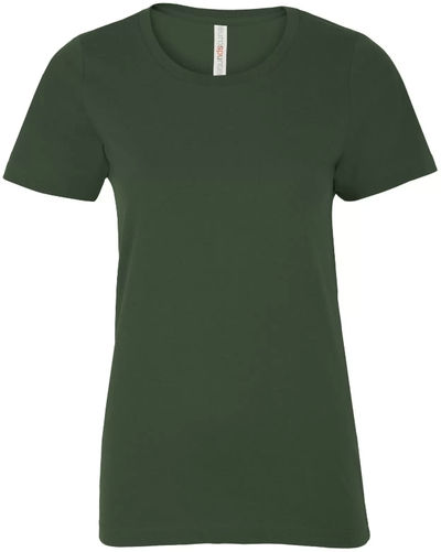 Am image of a Custom ATC Eurospun Ring Spun Ladies Tee in Forest Green!