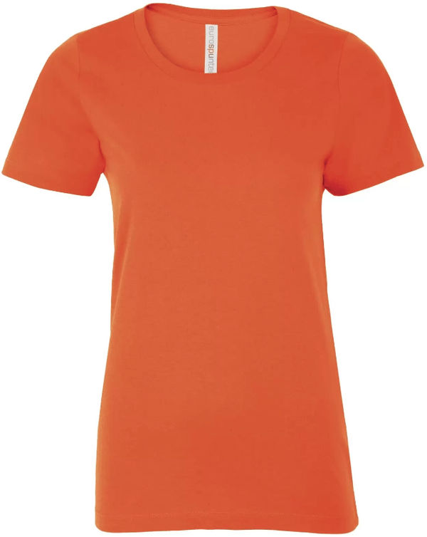 Am image of a Custom ATC Eurospun Ring Spun Ladies Tee in Orange!