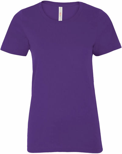 Am image of a Custom ATC Eurospun Ring Spun Ladies Tee in Purple!