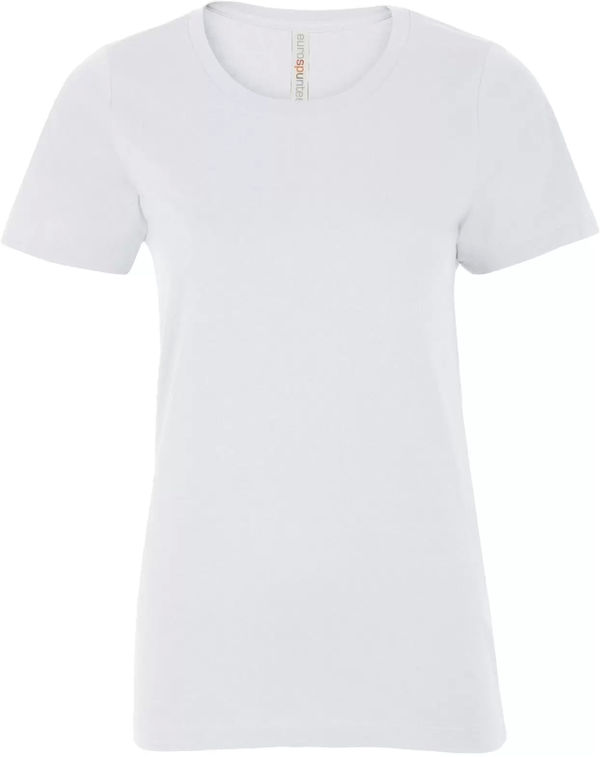 Am image of a Custom ATC Eurospun Ring Spun Ladies Tee in White!