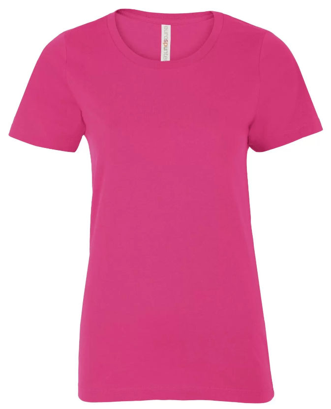ATC Eurospun Ring Spun Ladies Tee in Wild Raspberry