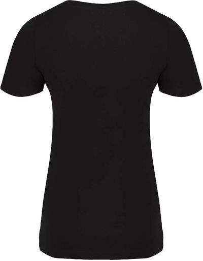 Am image of a Custom ATC Eurospun Ring Spun Ladies Tee in Black!