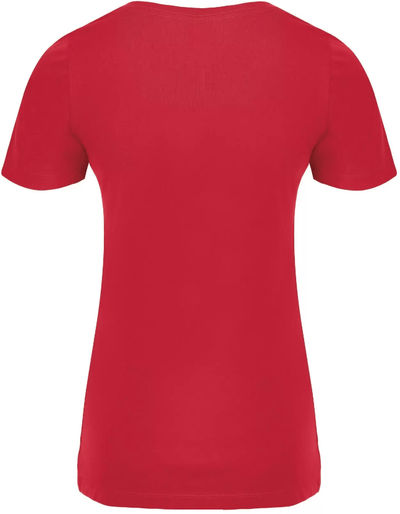 Am image of a Custom ATC Eurospun Ring Spun Ladies Tee in True Red!